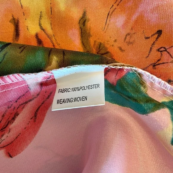 Floral Roses Pink Kimono Robe with Belt size Small - Picture 3 of 5